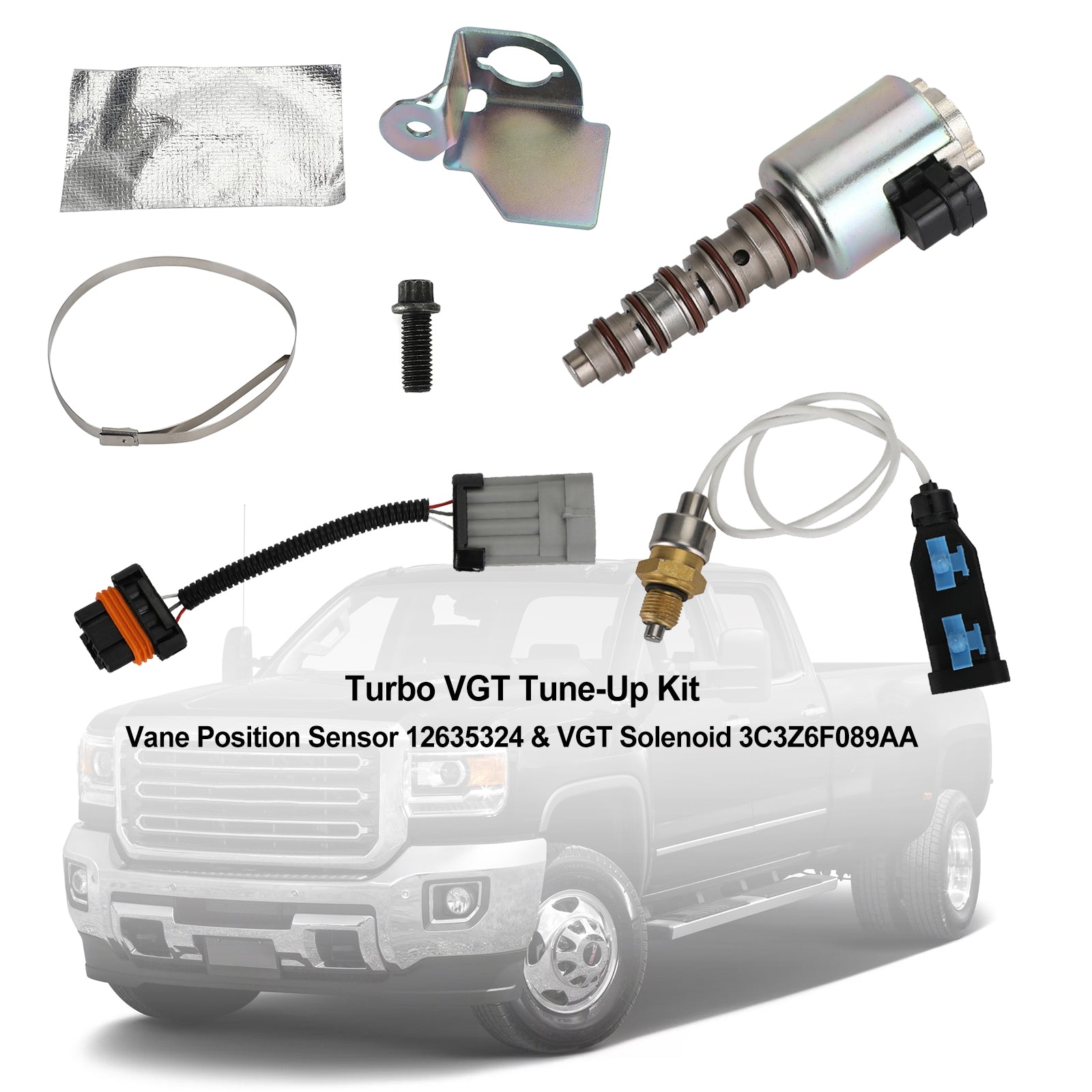 Turbo VGT Tune-Up Kit-Vane Position Sensor 12635324 & VGT Solenoid 3C3Z6F089AA