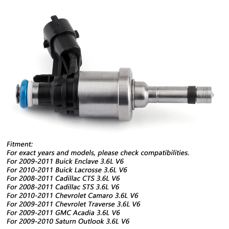 6 inyectores de combustible para GM Chevrolet Camaro Traverse GMC Acadia CTS 3.6L 12638530 genérico