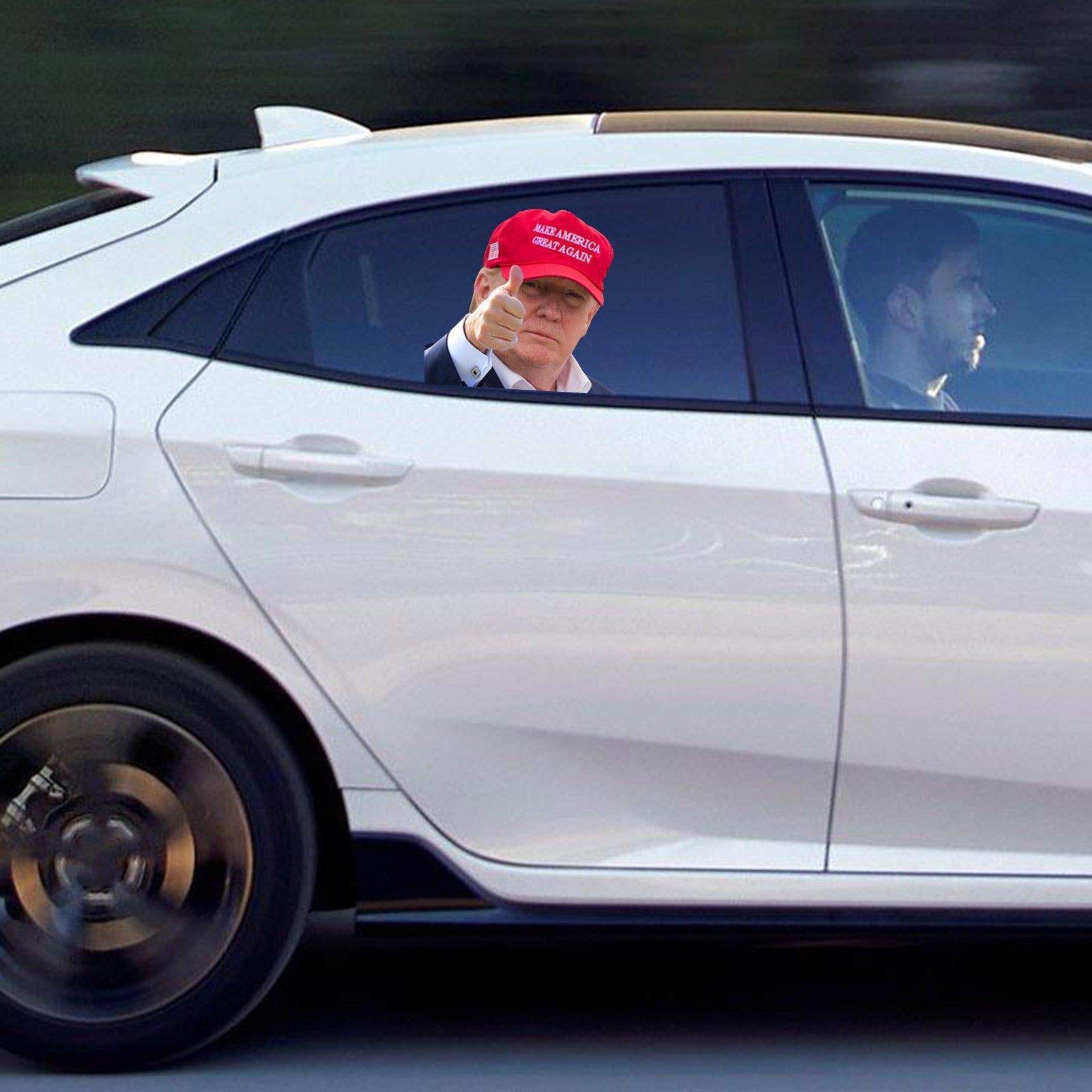 Car Window Sticker Life Person Size Passenger Ride With Trump President 2020 R