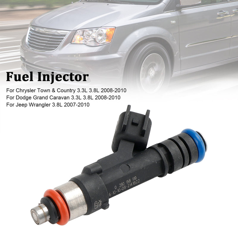 1PCS Fuel Injector 0280158119 Fit Jeep Fit Dodge Wrangler Fit Chrysler 3.3L