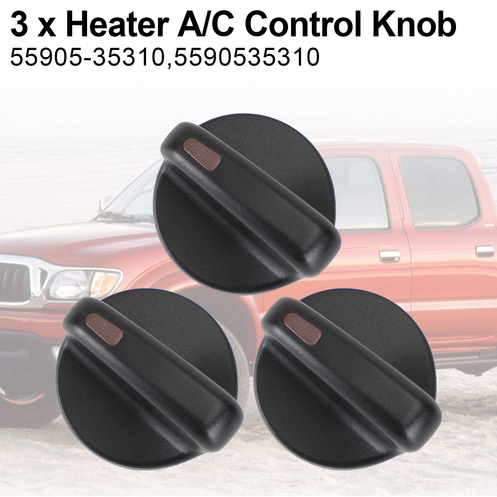 3 PCS A/C Heater Control Knob For Toyota Tacoma 1995-2004 55905-35310 Generic