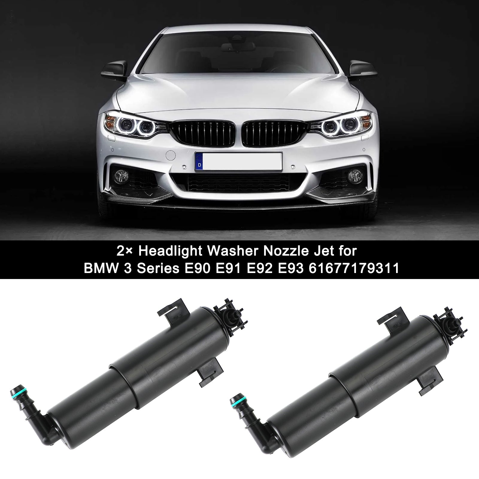 2?? Boquilla de lavado de faros para BMW Serie 3 E90 E91 E92 E93 61677179311 Genérico