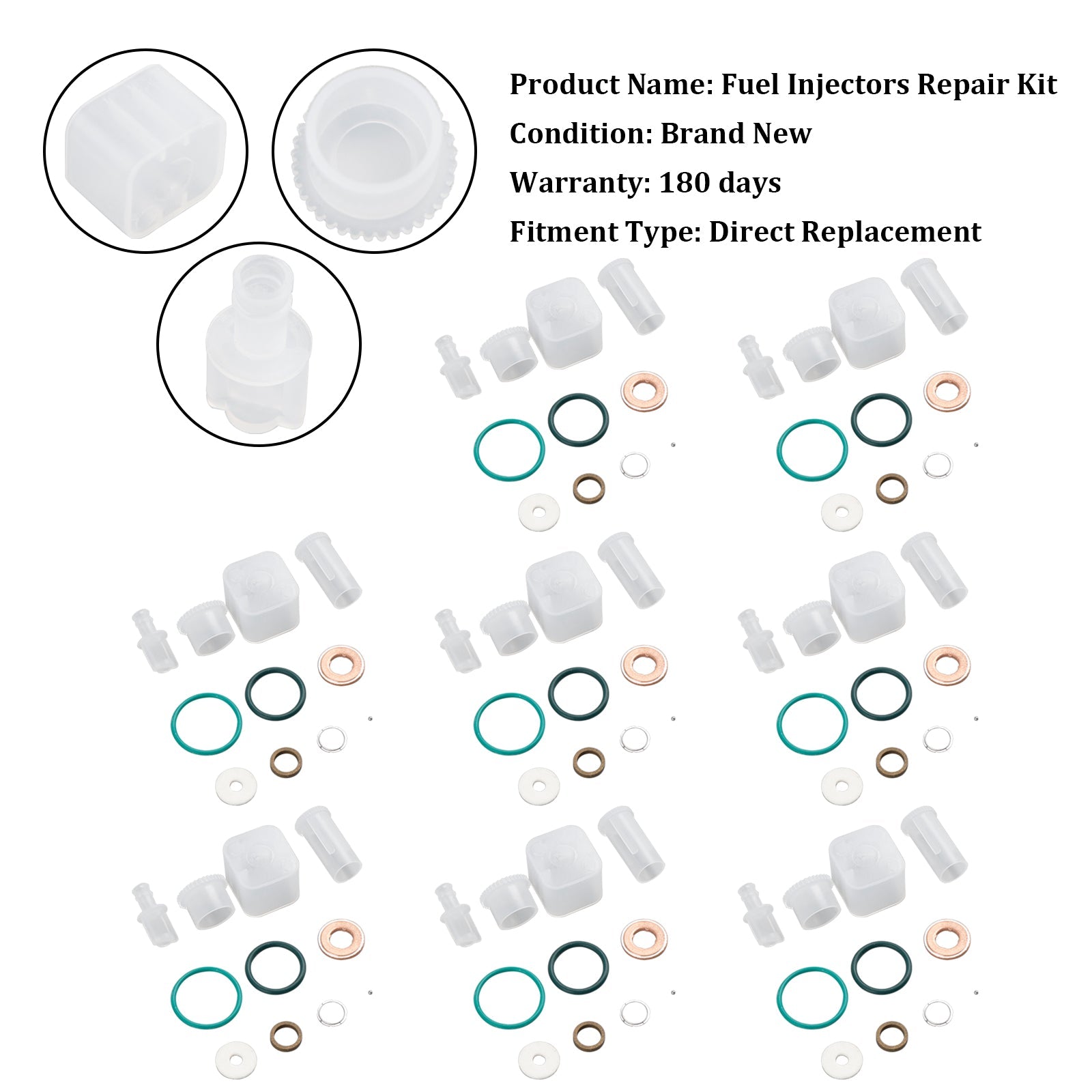 8PCS Fuel Injector Repair Kit Fit Chevy Fit GMC Duramax Hummer 6.6L 2006-2007