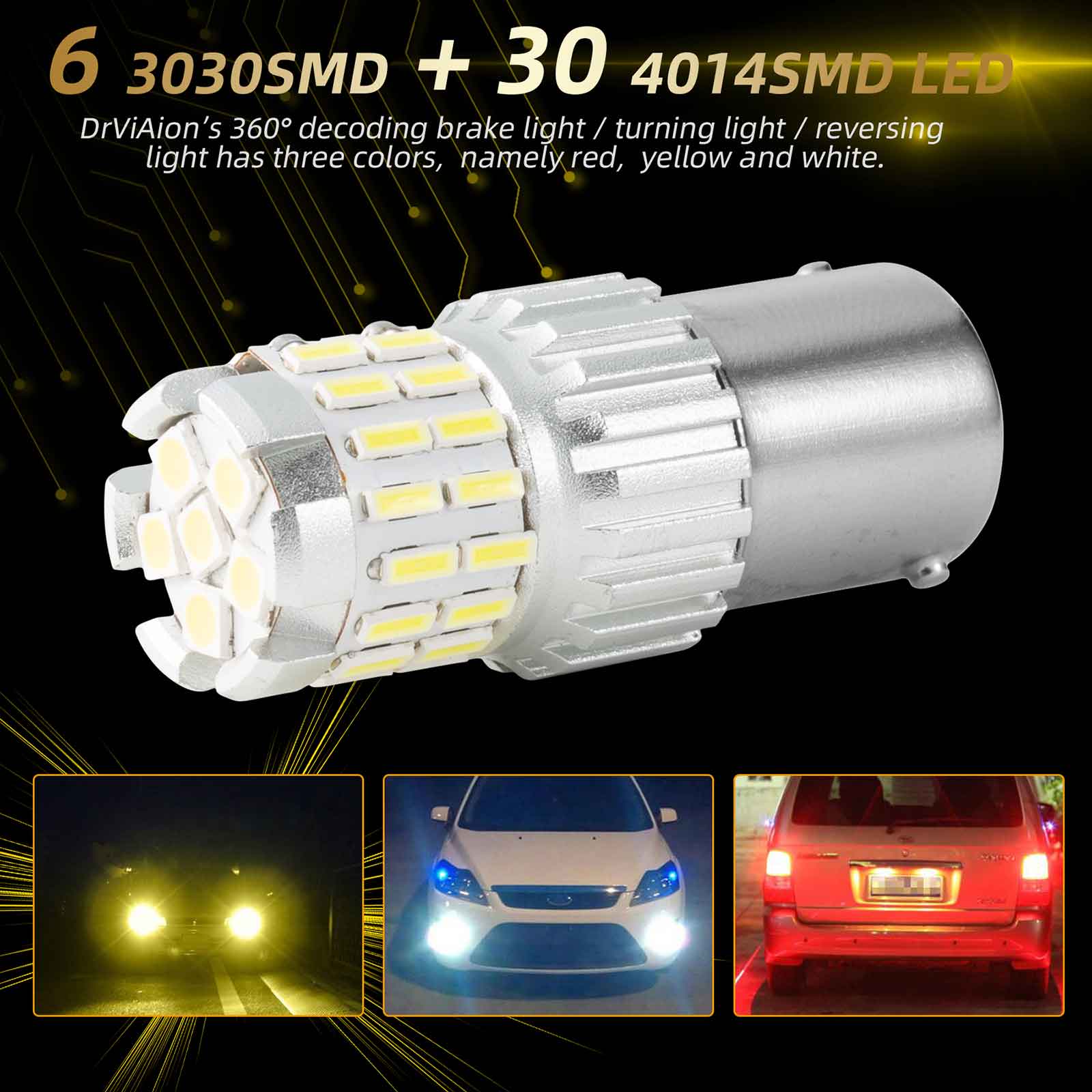 2x 1200LM Canbus LED Bulb LED Daytime Running Light Lamp White Generic