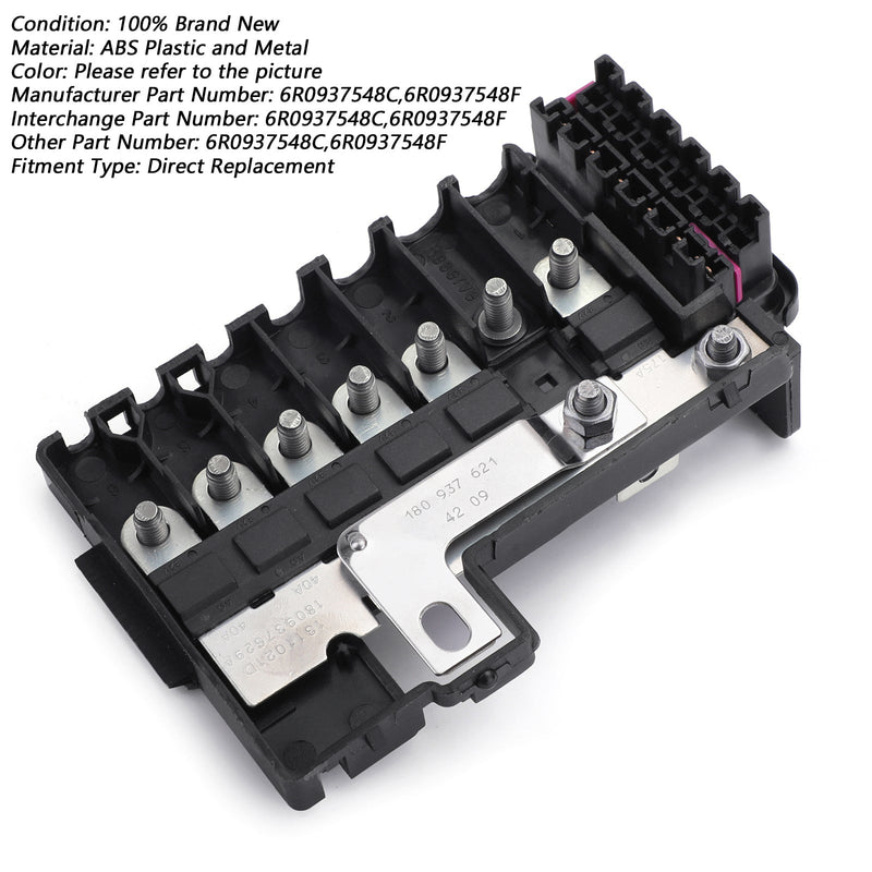 Caja de fusibles de batería, soporte de enchufe 6R0937548C 6R0937548F para Lavida Bora Polo Skoda genérico