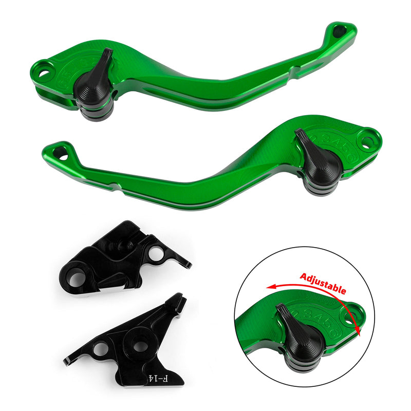 Palanca de freno de embrague corto CNC Kawasaki ZZR600 ZXR400 Z750S ZX9R ER-5