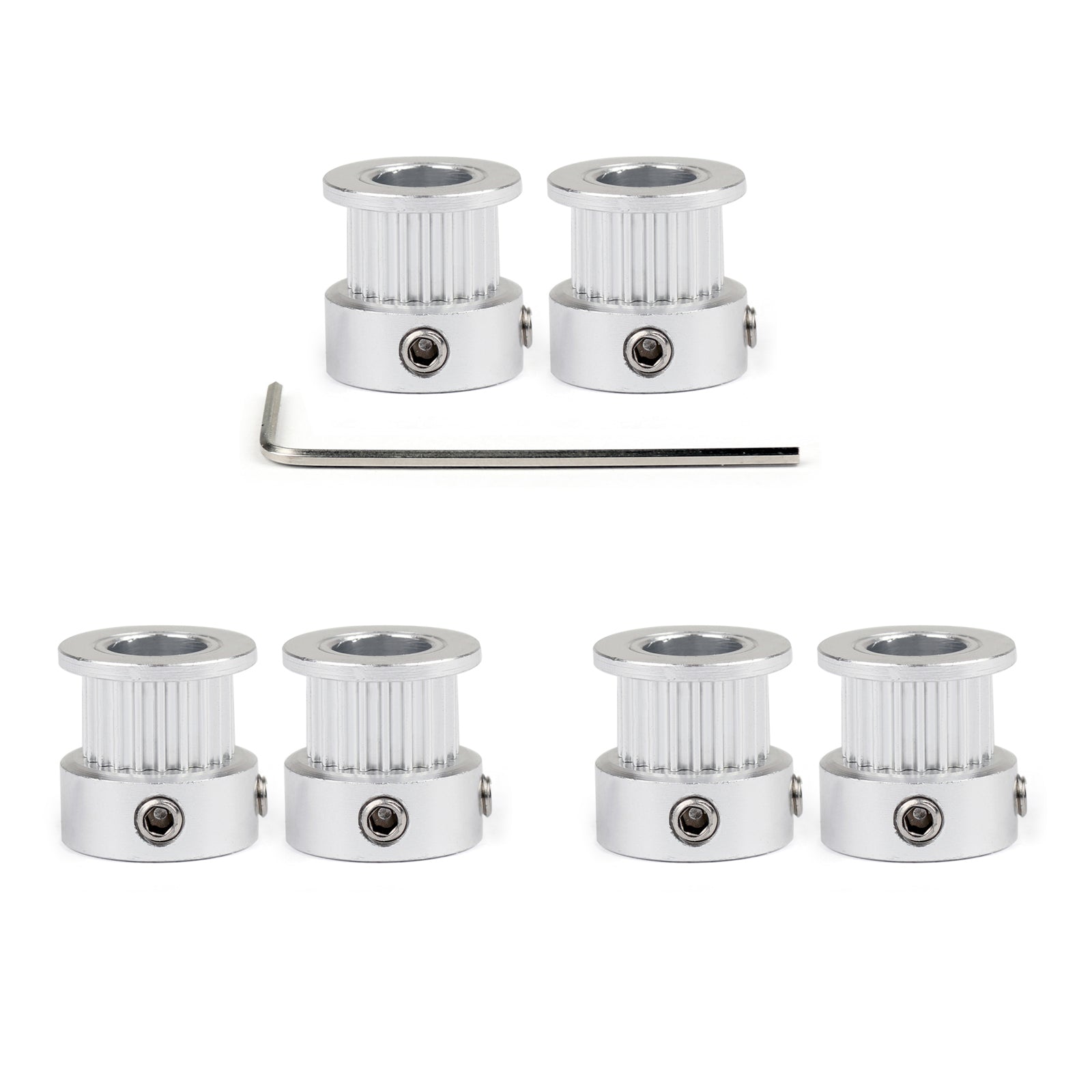 6Pcs GT2 20T 8mm Bore Aluminum Timing Belt Pulley For 3D Printer Parts