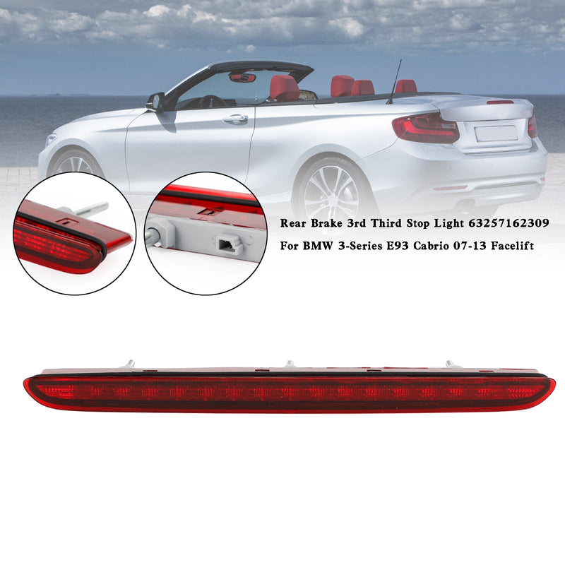 Tercera luz de freno trasera 63257162309 para BMW Serie 3 E93 Cabrio 07-13 Facelift genérico