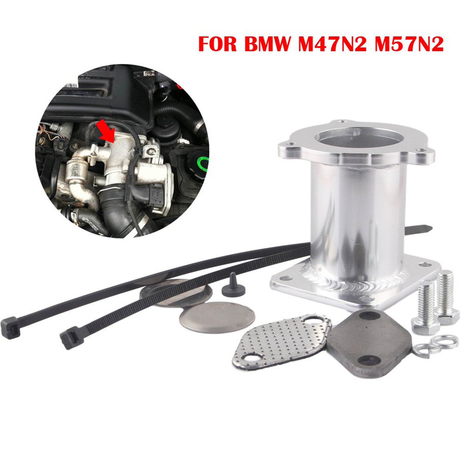 2005-2009 BMW E93 330d E60 E61 LCI EGR Delete Blanking Blank Kit M47N2 M57N2 engine