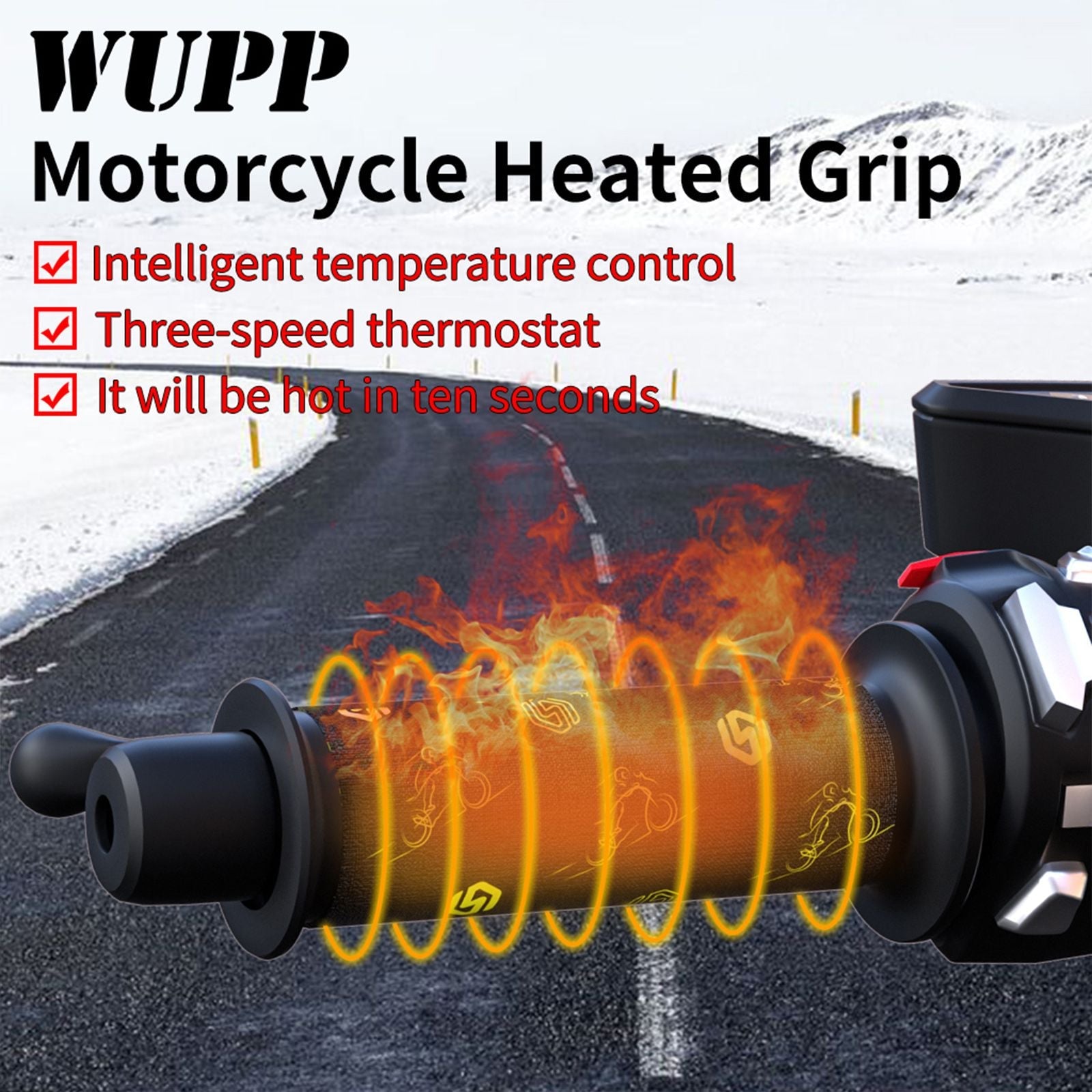 Shrinkable Warm Heater Cover Handlebar 12V Heated Hand Grips For Motorcycle Generic