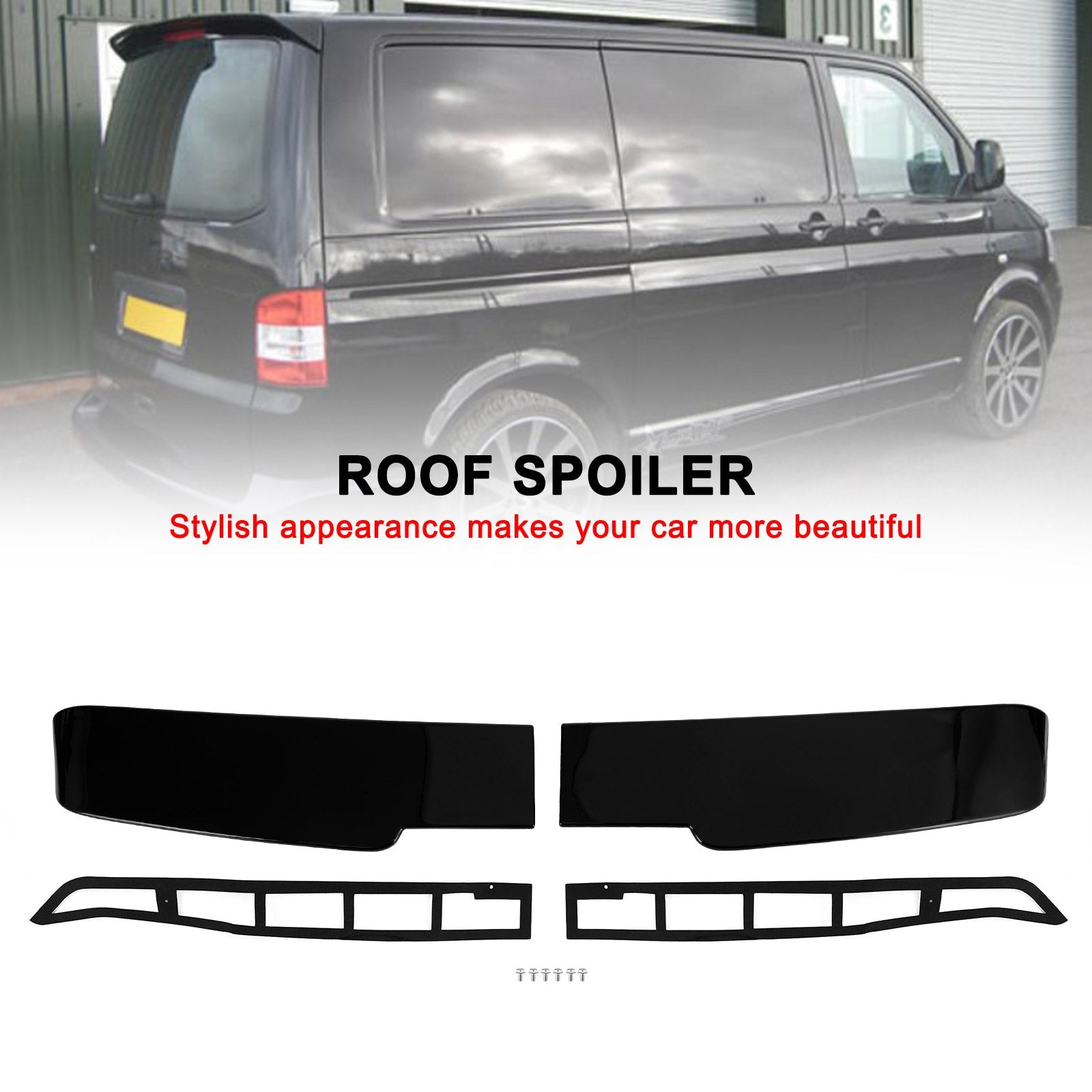 جناح باب الحظيرة الفاخر باللون الأسود مناسب لشركة VW Transporter T5 T5.1 T6 T6.1