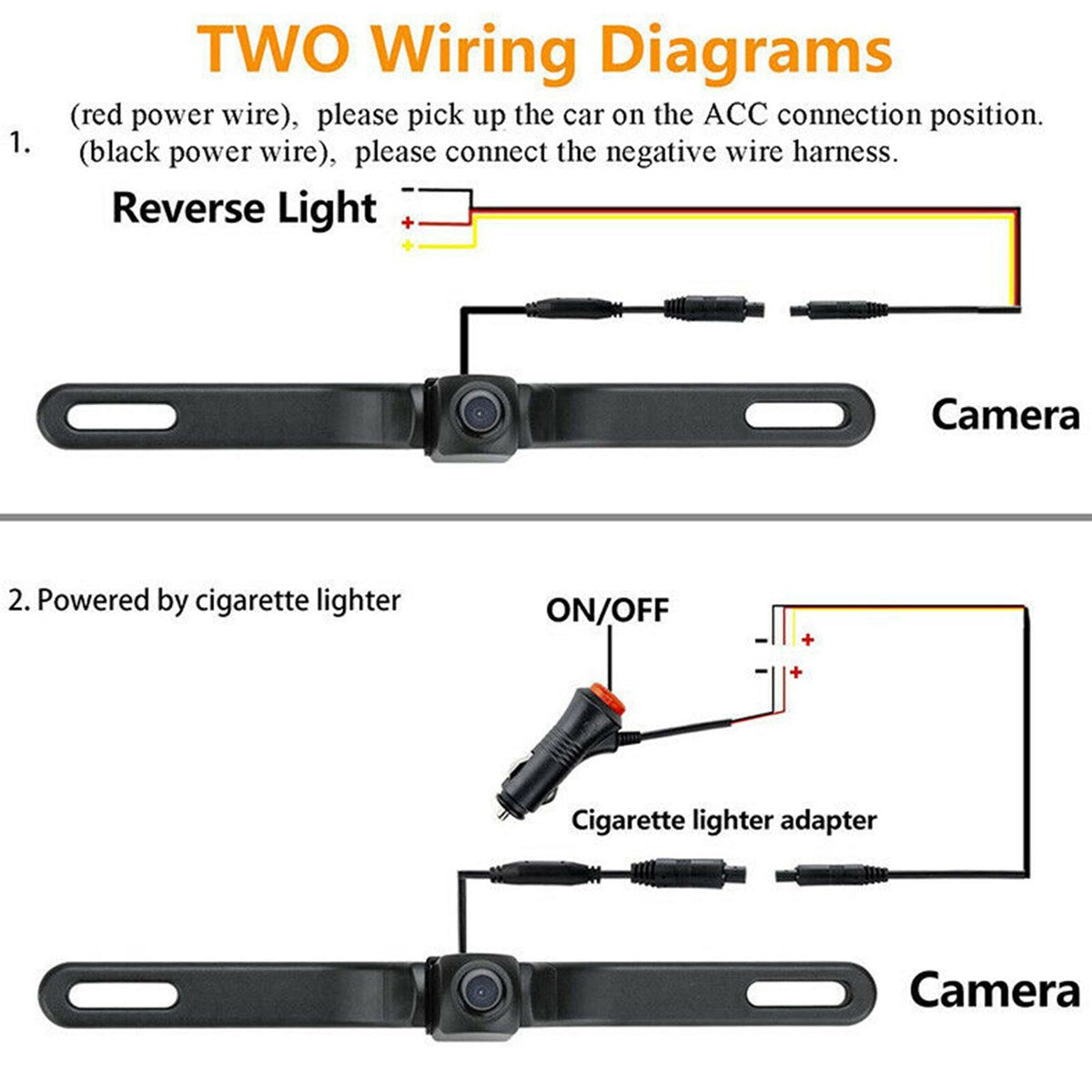 Wireless Car Rear View Backup Camera License Plate Frame Fit For iPhone Android CA Market