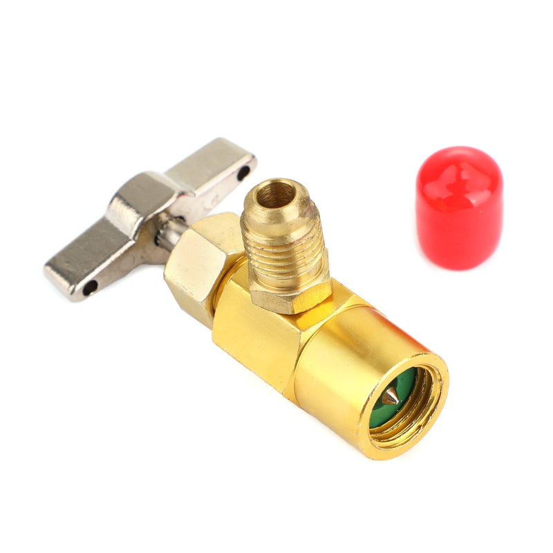 R134a Refrigerant AC Can Bottle Tap 1/2ACME Thread Alloy Adapter Opener Valve