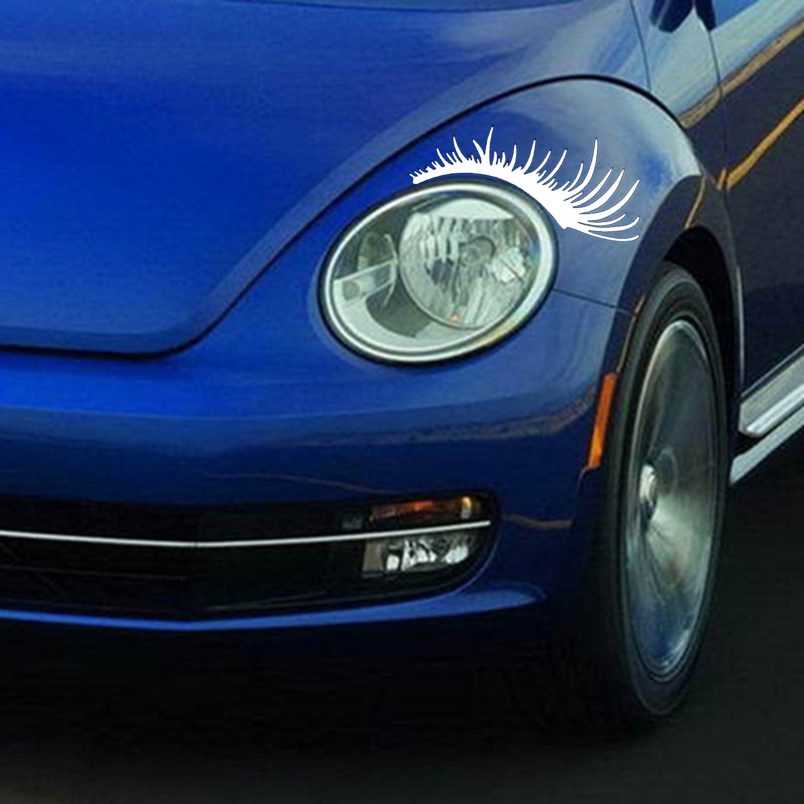 Car Headlight Eyelash Sticker Eyebrow Decal for Porsche Volkswagen Beetle Black Generic