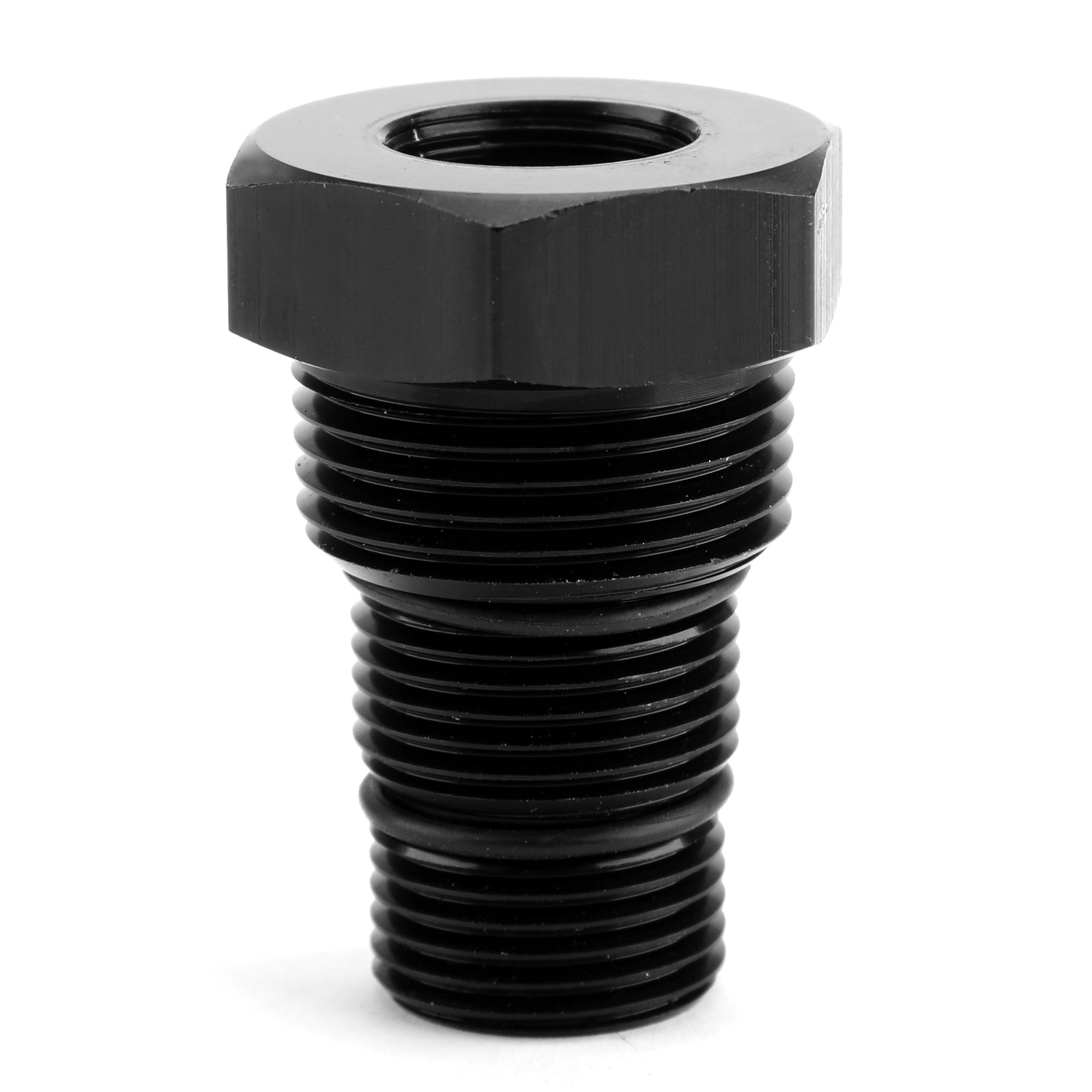 Adaptador de filtro de aceite 5/8-24 a 3/4-16 y 13/16-16 y 3/4 NPT roscado de aluminio negro genérico 