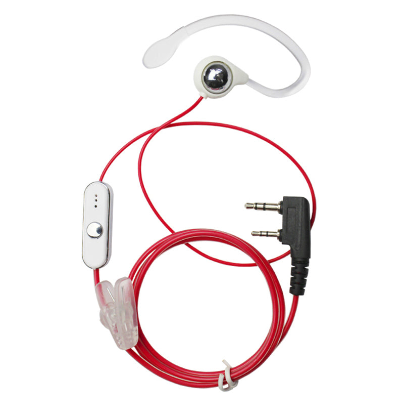 2 Pin Earhook Earpiece Headset PTT Mic For Kenwood HYT BaoFeng Radio 3Colour