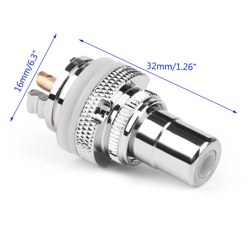 1Pair RCA Female Socket Chassis Connector Rhodium Plated Copper Jack