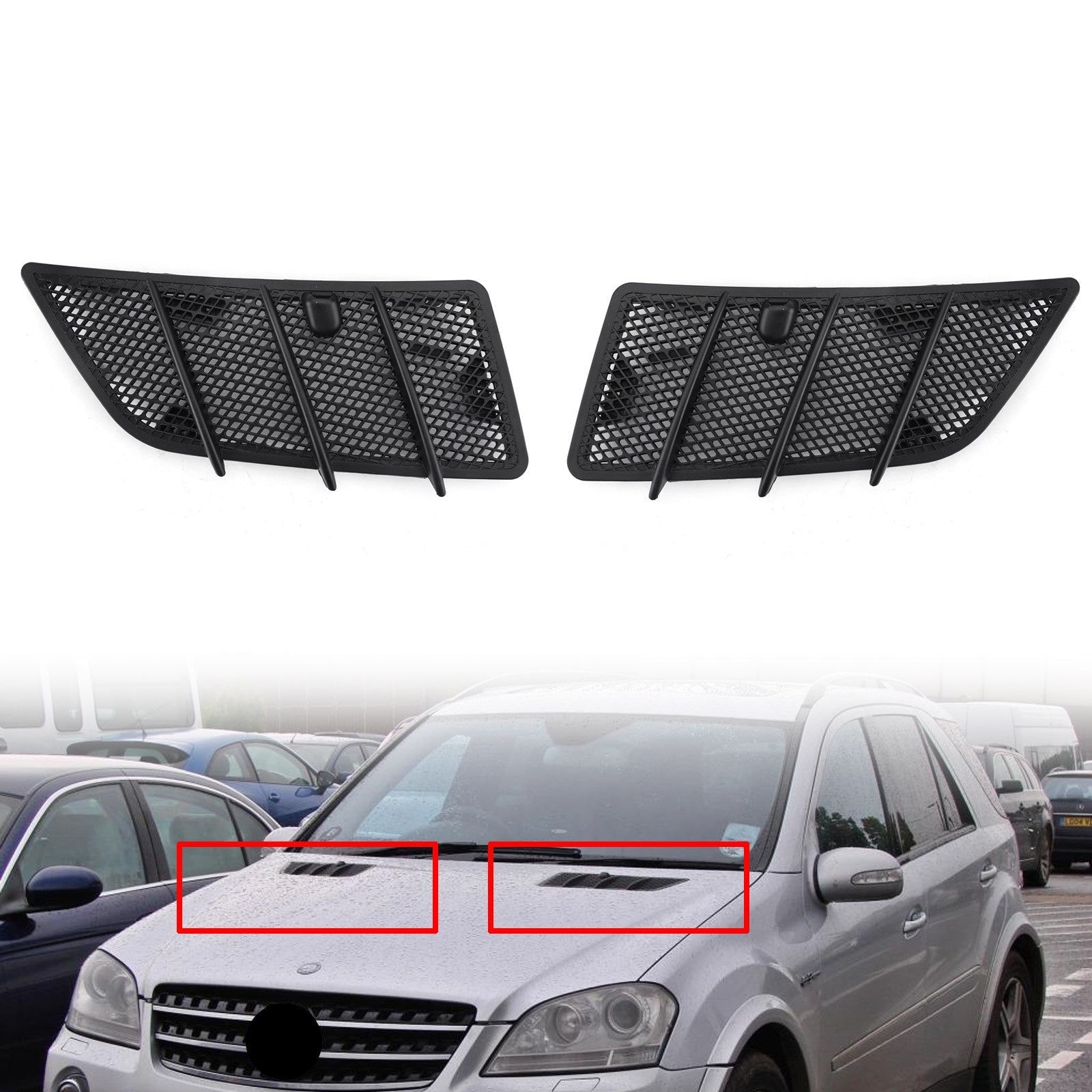 Hood Air Vent Grille Cover Set L+R For Benz W164 Ml Gl Class 2008-11#1648804305 Generic