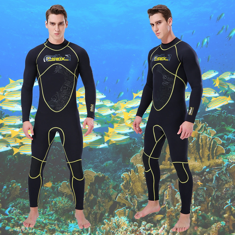 Traje de neopreno de 3MM para hombre, traje de buceo para surf, triatlón de cuerpo completo para esnórquel