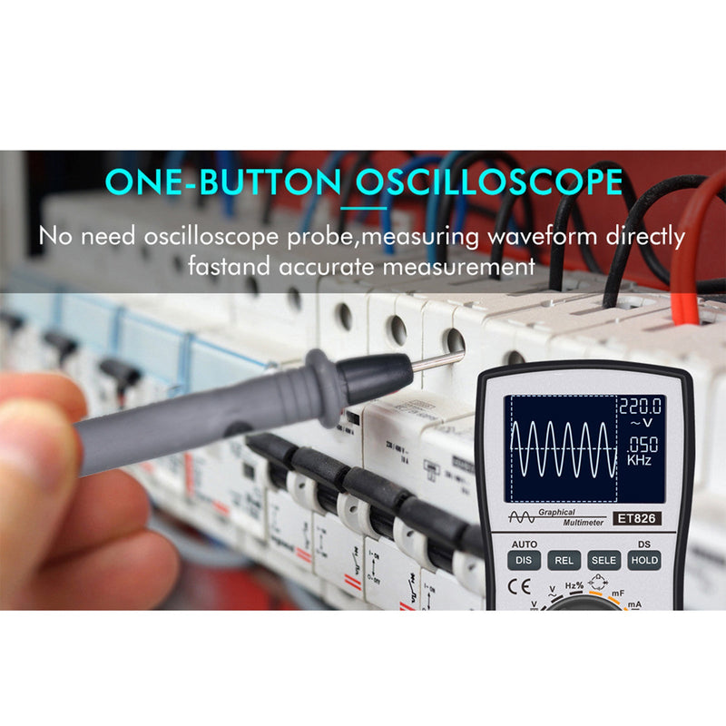 ET826 2 In 1 Digital Intelligent Oscilloscope Multimeter AC/DC Current Voltage