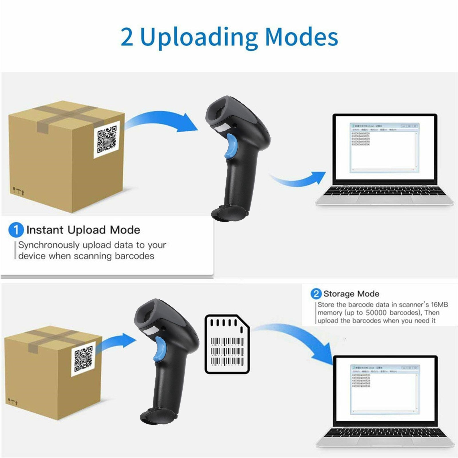 1D + 2D Portable Handheld USB Port Laser Barcode Scanner Bar Code Reader M930