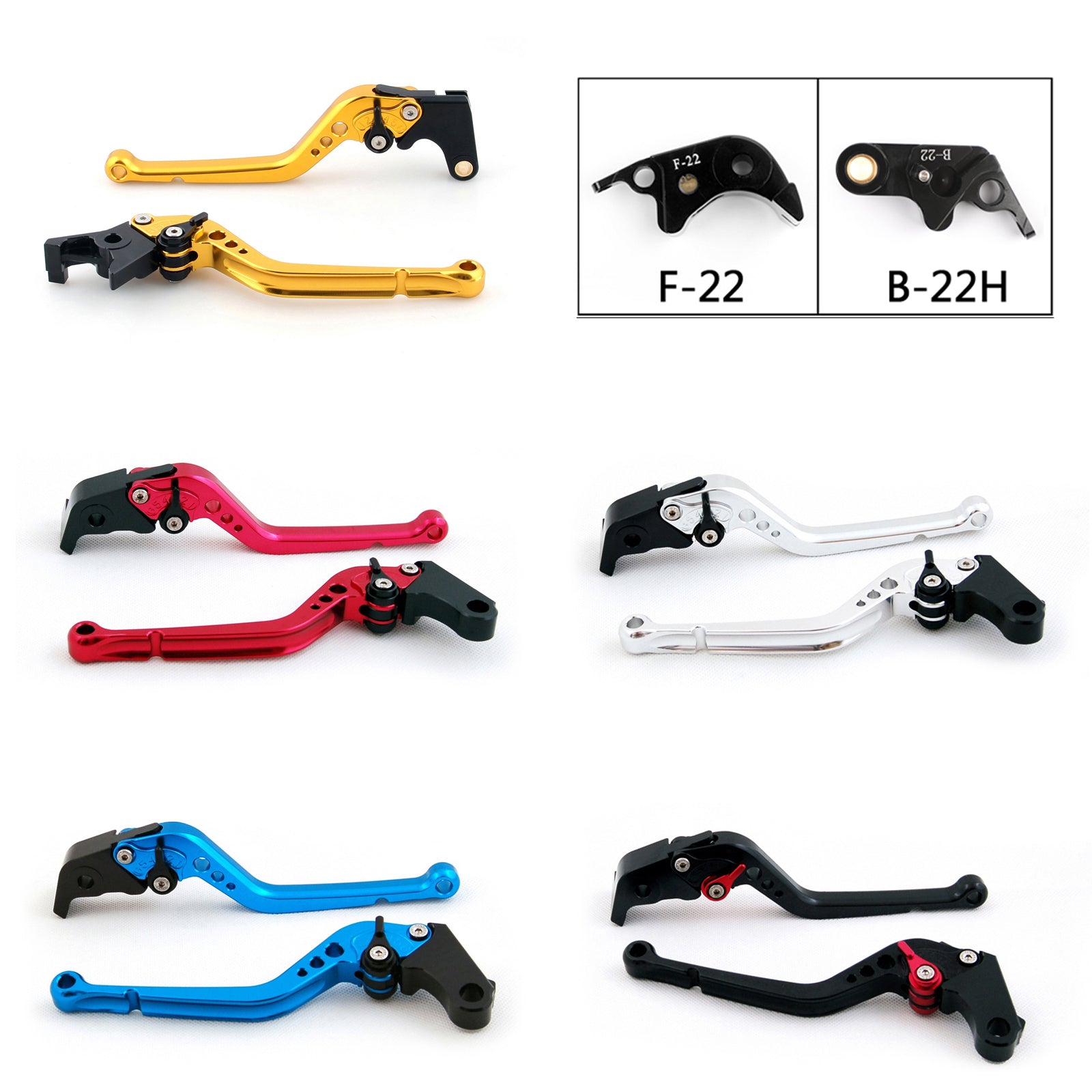 Long Brake & Clutch Lever For BMW S1000RR 15-2018 S1000R 15-2018 (F-22/B-22H) BK