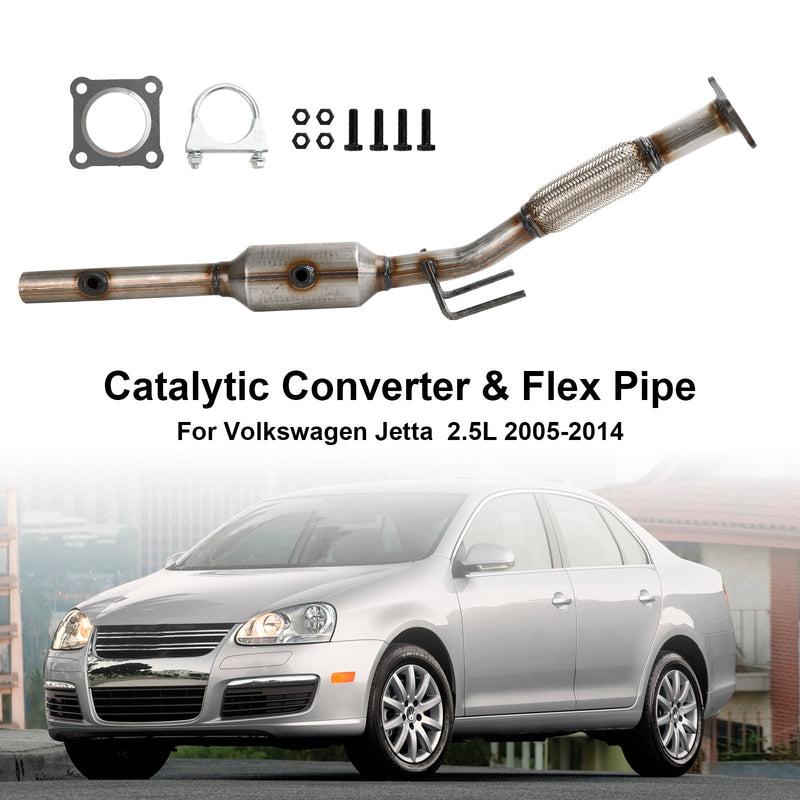 Catalytic Converter & Flex Pipe For Volkswagen Jetta 2.5L 2005 2006 2007-2014