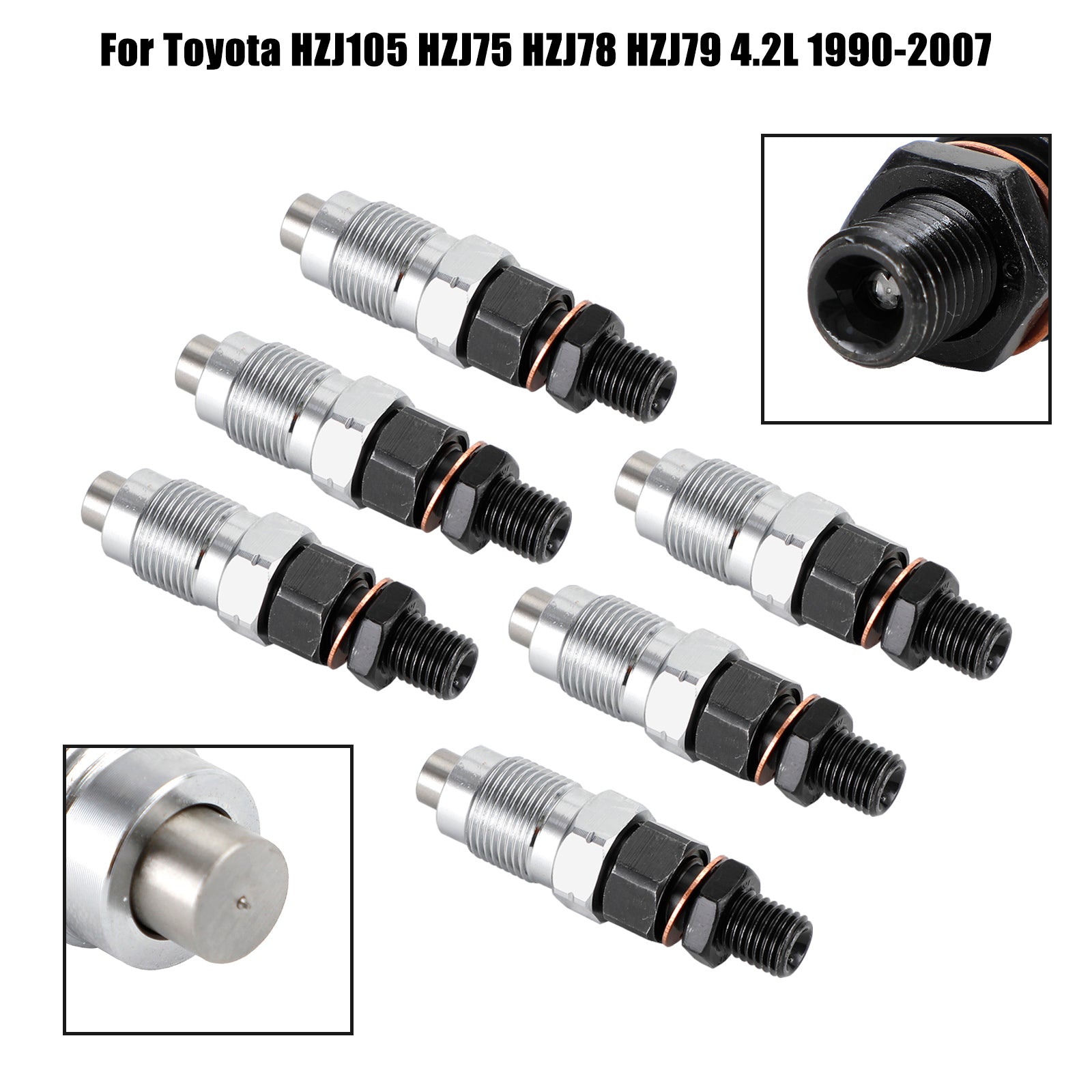 1990-2007 Toyota HZJ105 HZJ75 HZJ78 HZJ79 6PCS Fuel Injectors 23600-19075