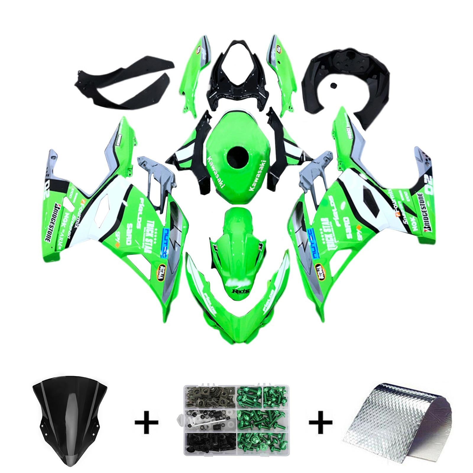 Amotopart Kawasaki EX400 Ninja400 2018-2024 Fairing Kit Bodywork Plastic ABS