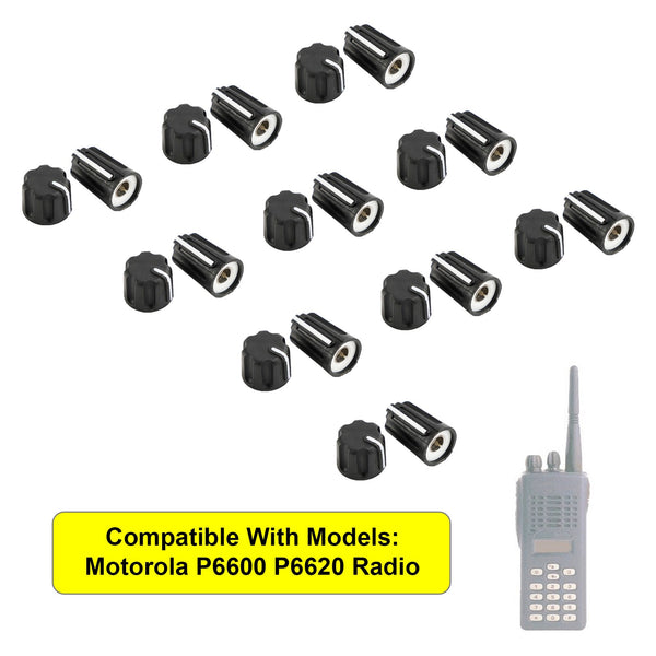 10 مجموعة من غطاء مقبض التحكم في مستوى الصوت ومحدد القناة لراديو موتورولا P6600 P6620