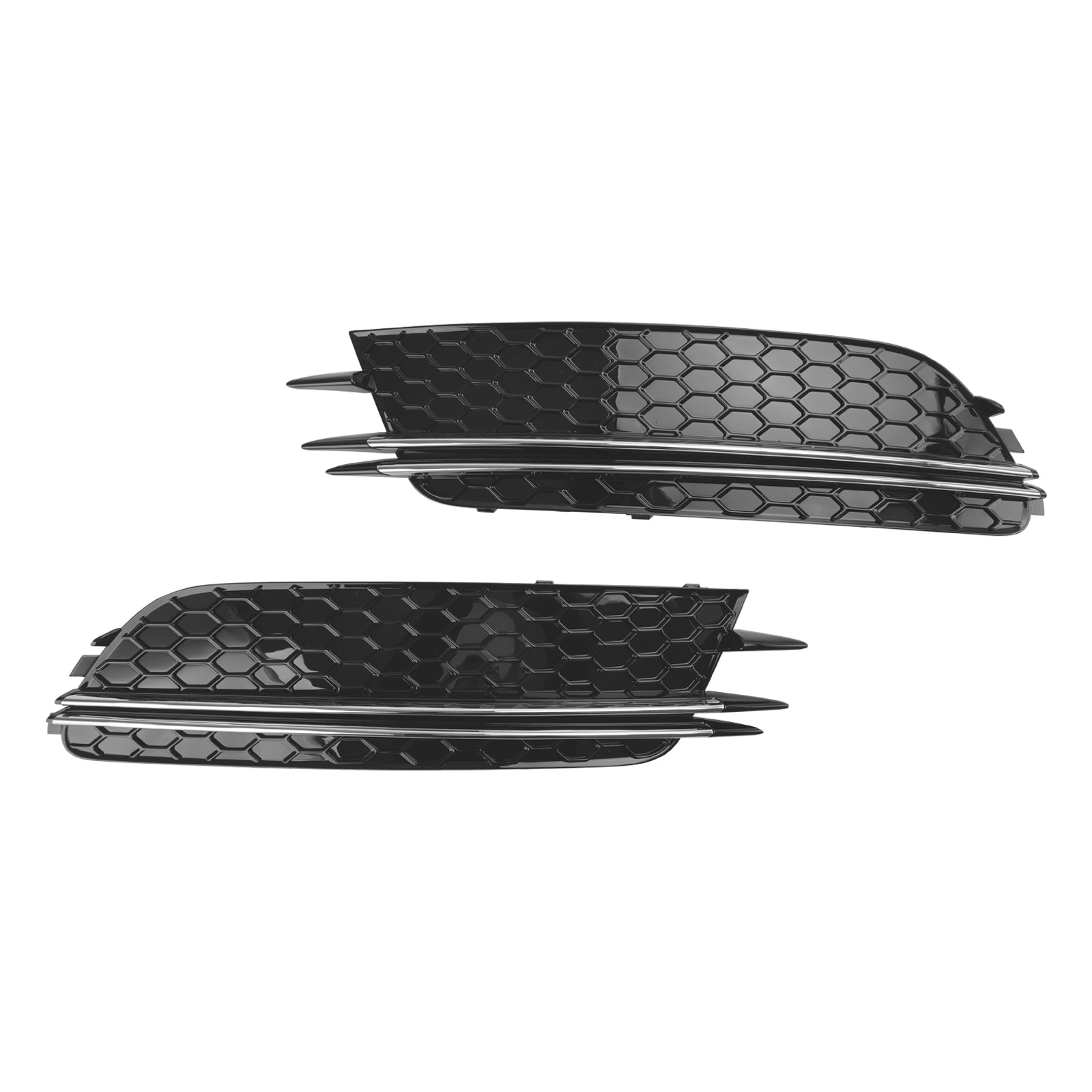 2PCS Front Fog Light Cover Bezel Grill Grille Fit Audi A6 4G C7 2012-2015