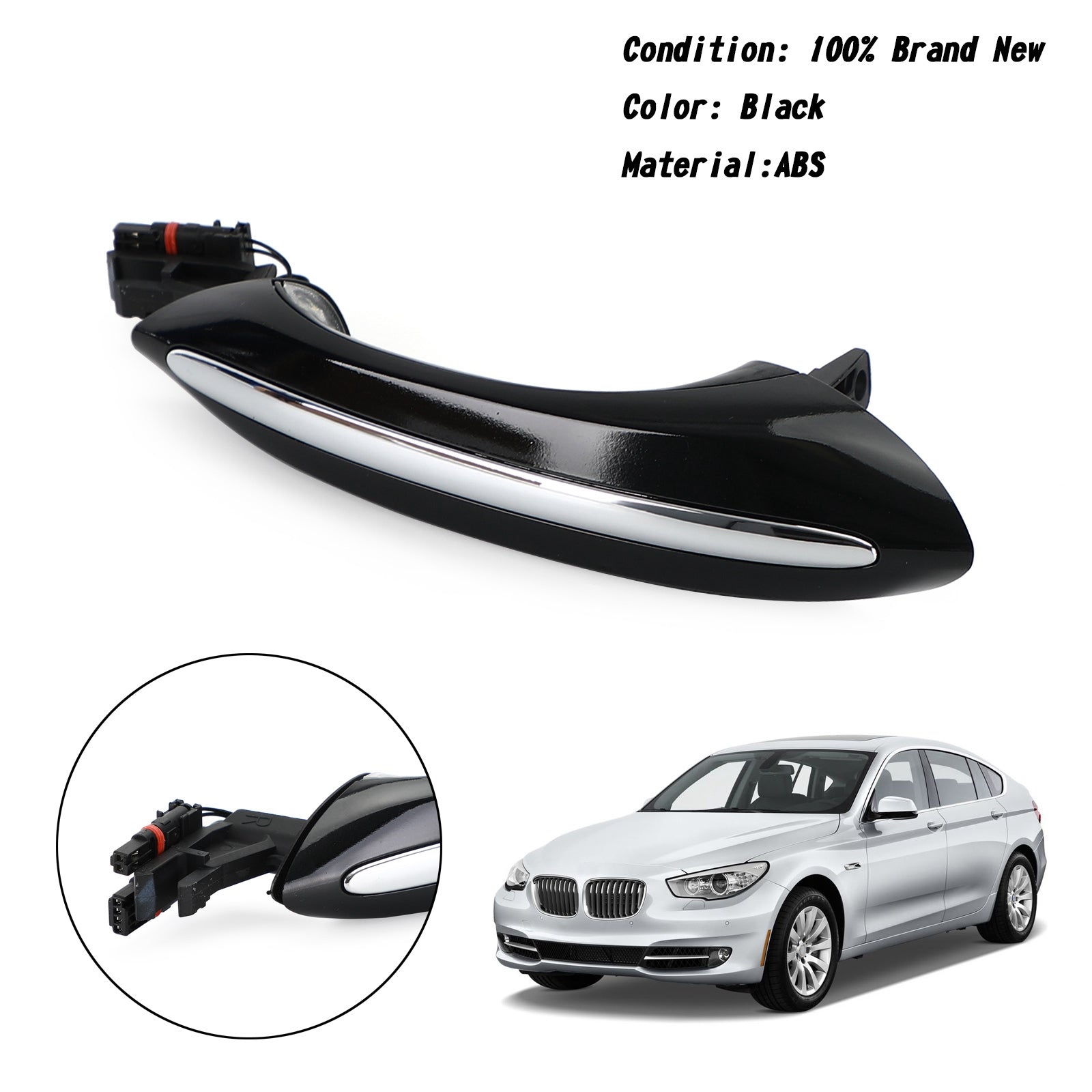 Black Exterior Left+Right Door Handle 51217231931/51217231934 For BMW F10 F01 Generic