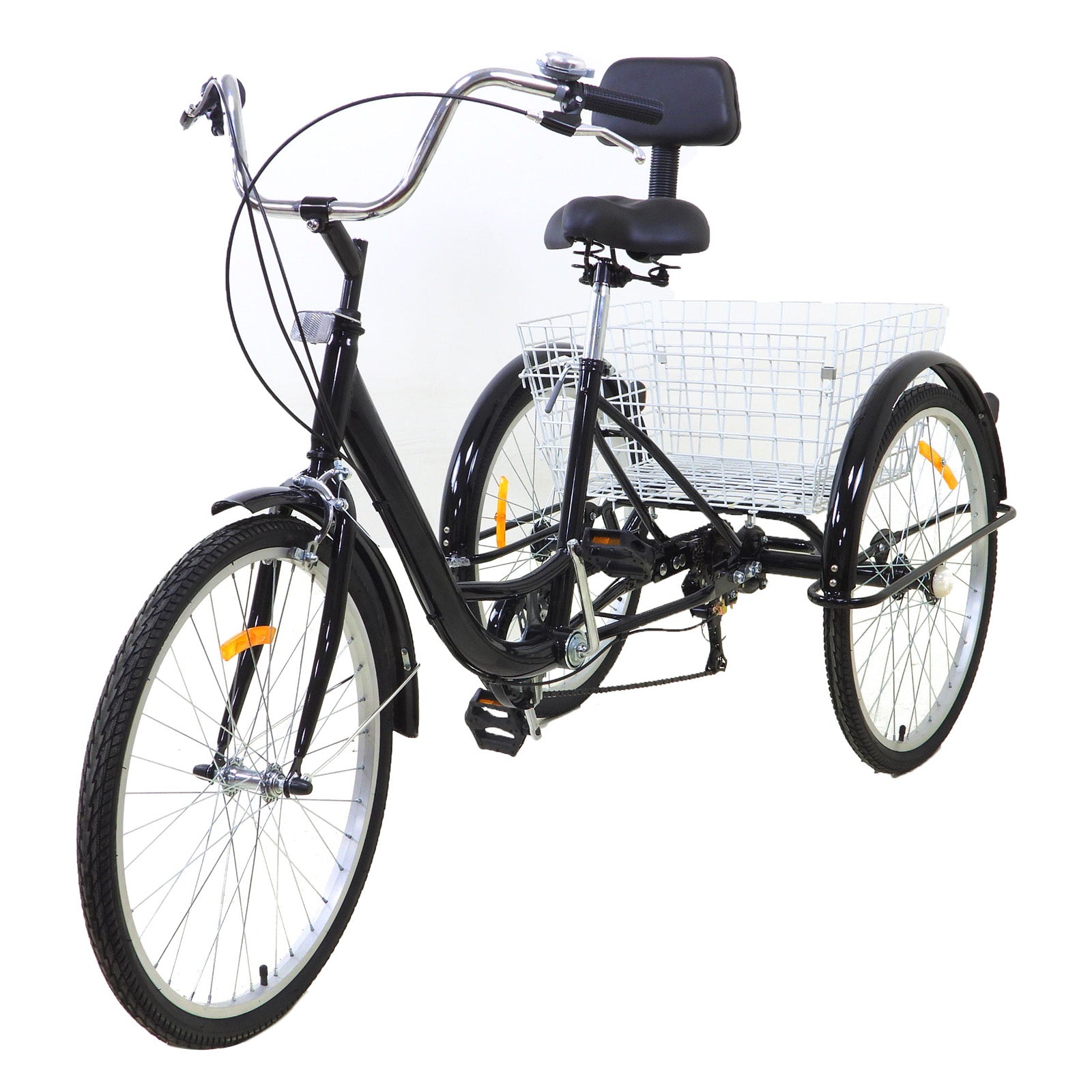 7-Speed 24" Adult 3-Wheel Tricycle Cruise Bike Bicycle With Basket