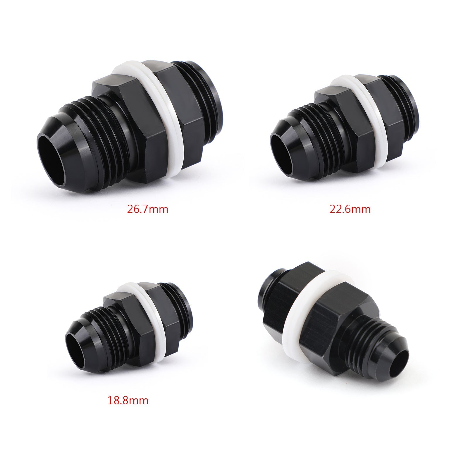 AN6/AN8/AN10/AN12Flare Fuel Cell Bulkhead Fitting With Washer Black