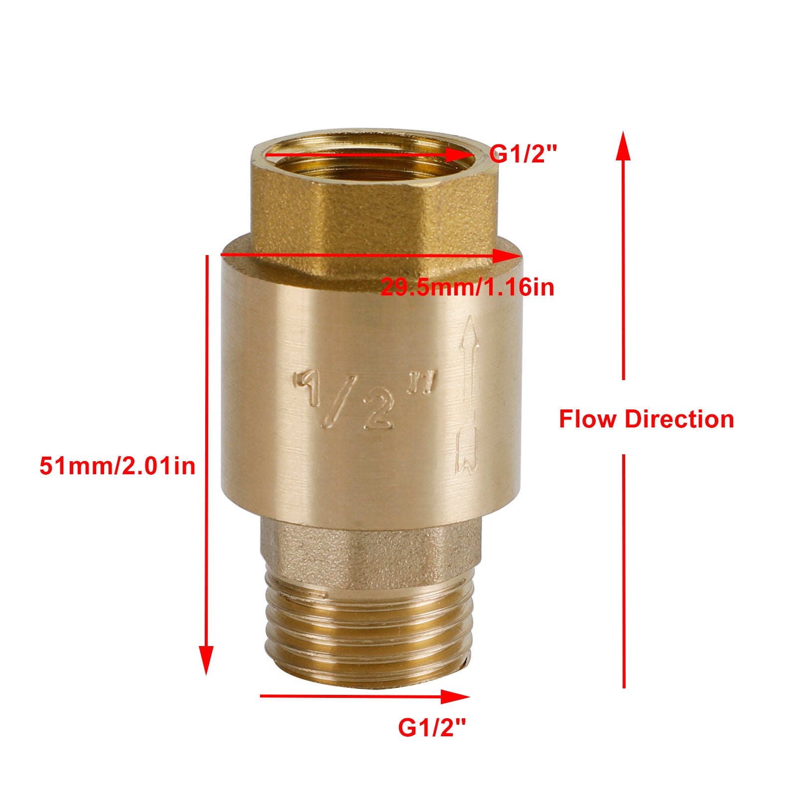 Válvula de retención de latón G1/2" G3/4" G1" Rosca M a F Prevención de reflujo sin retorno