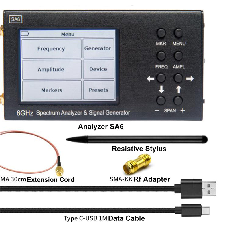 Spectrum Analyzer Signal Generator Wi-Fi 2G 4G LTE CDMA GSM GPRS SA6 6GHz