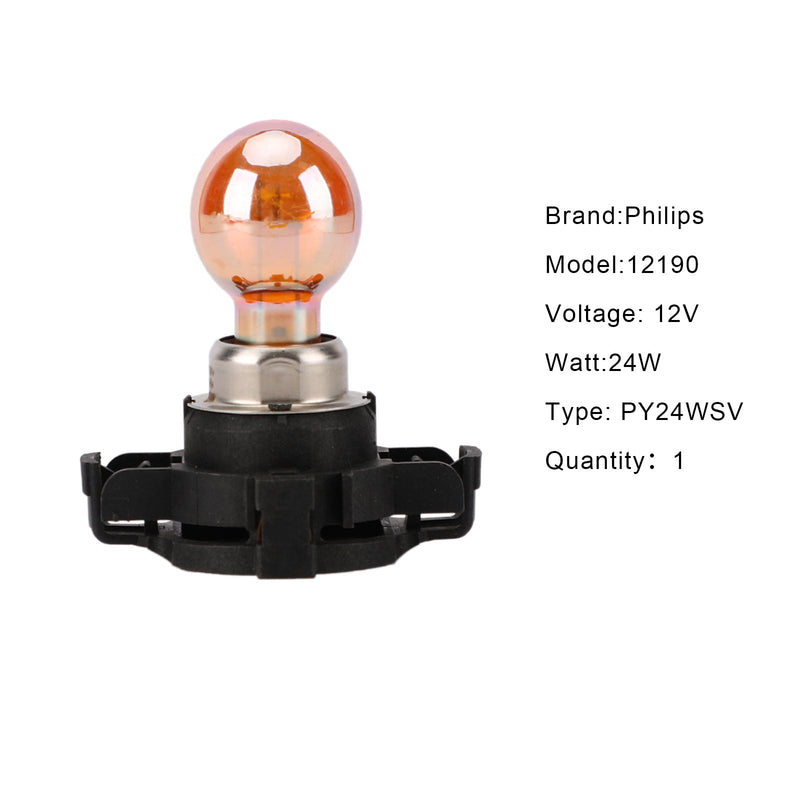 Para Philips Standard PY24W 12190SV 24W Bombilla ámbar Señal de giro Luz diurna Genérico