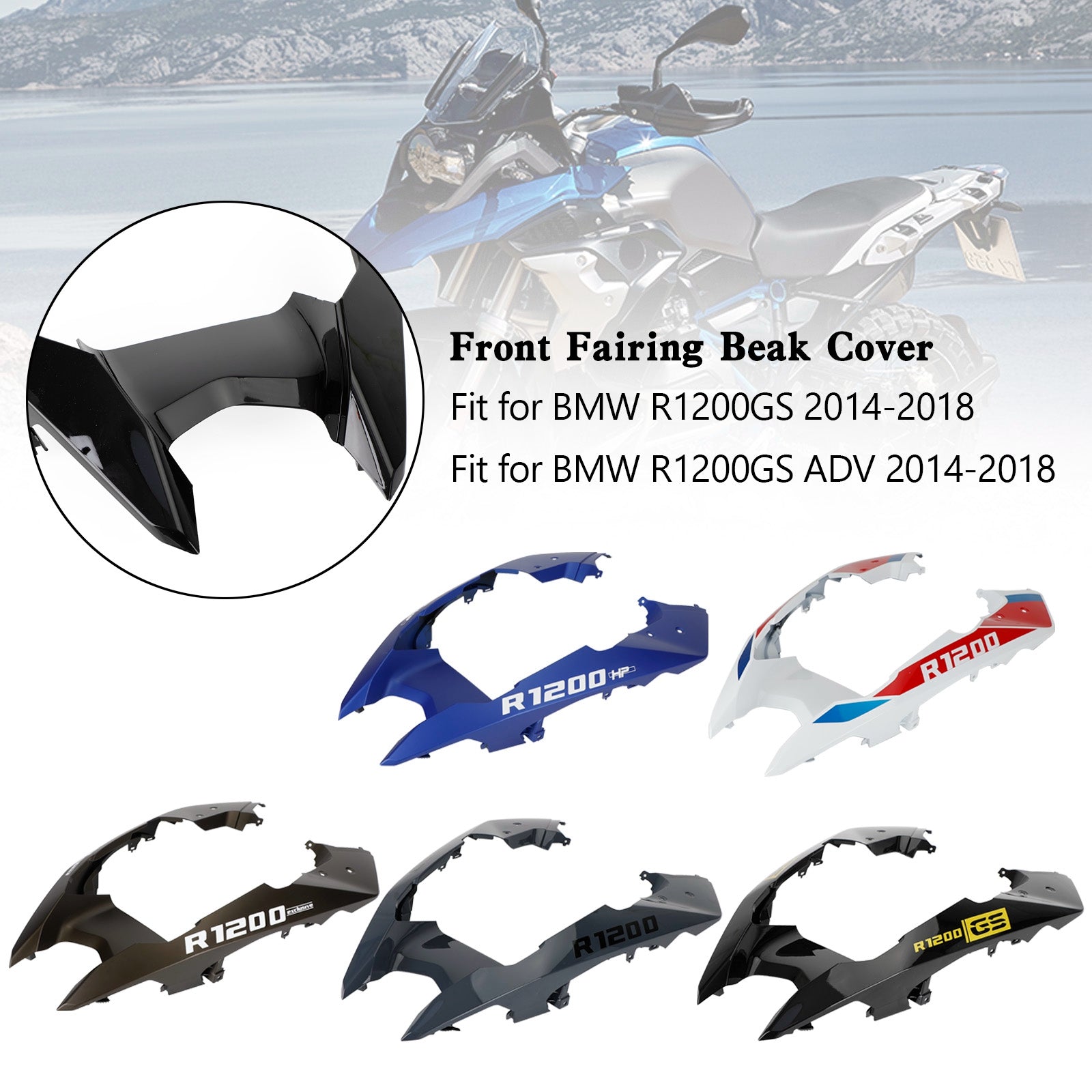 Front Nose Fairing Beak Fender Cover For BMW R1200GS / ADV 2014-2018