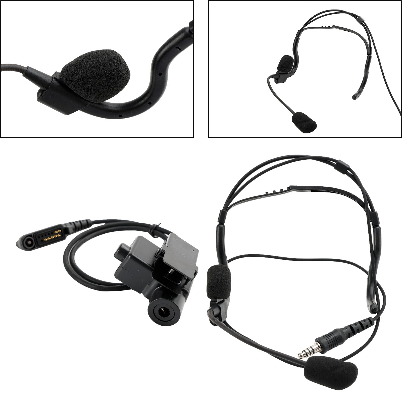 Auriculares tácticos con enchufe de montaje trasero 7,1-C8, 6 pines, U94 PTT para HYT PD682g PD662g PD665