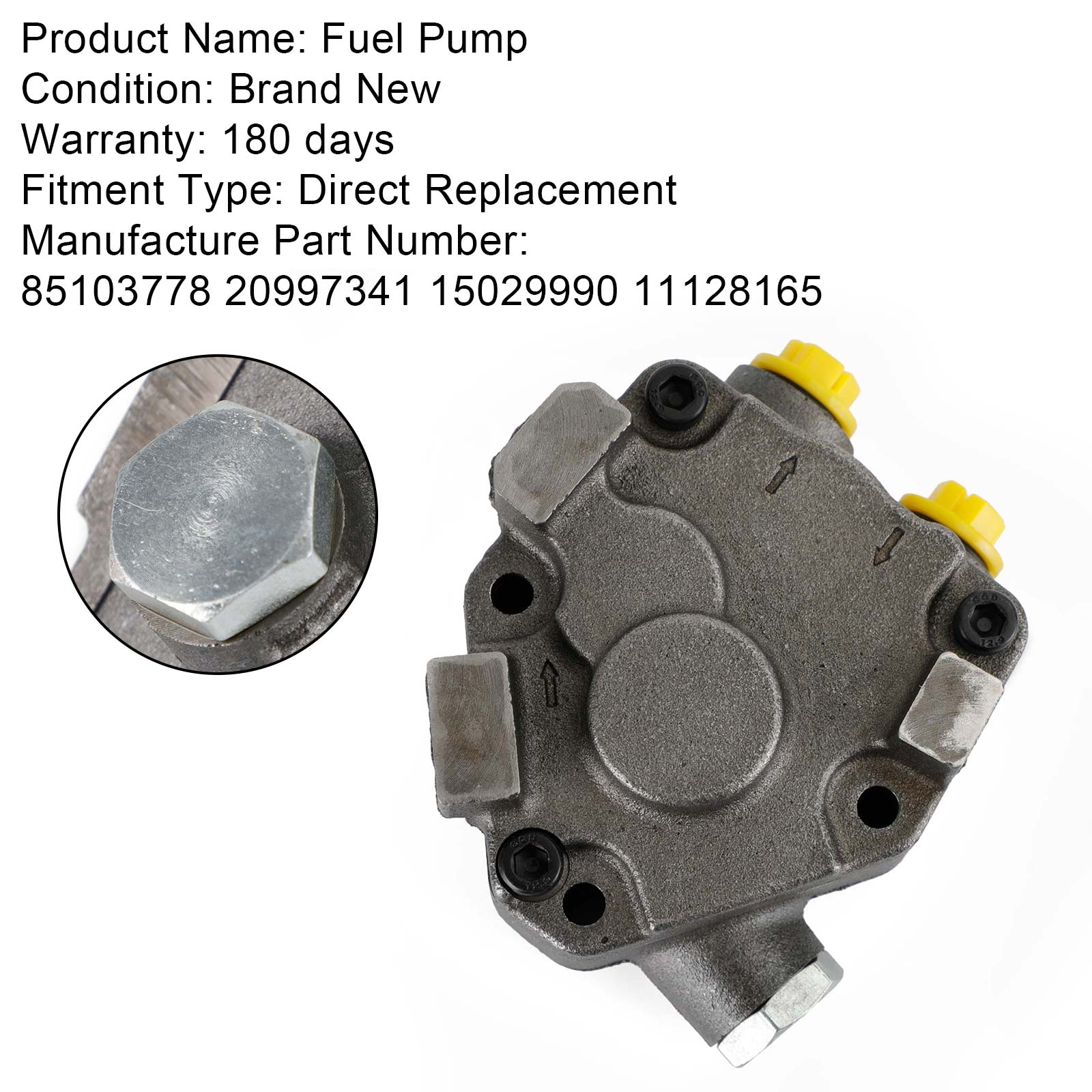 Fuel Pump 20997341 fit Volvo VN VNL VHD Series D11 D13 D16 Engine 85103778 Fedex Express