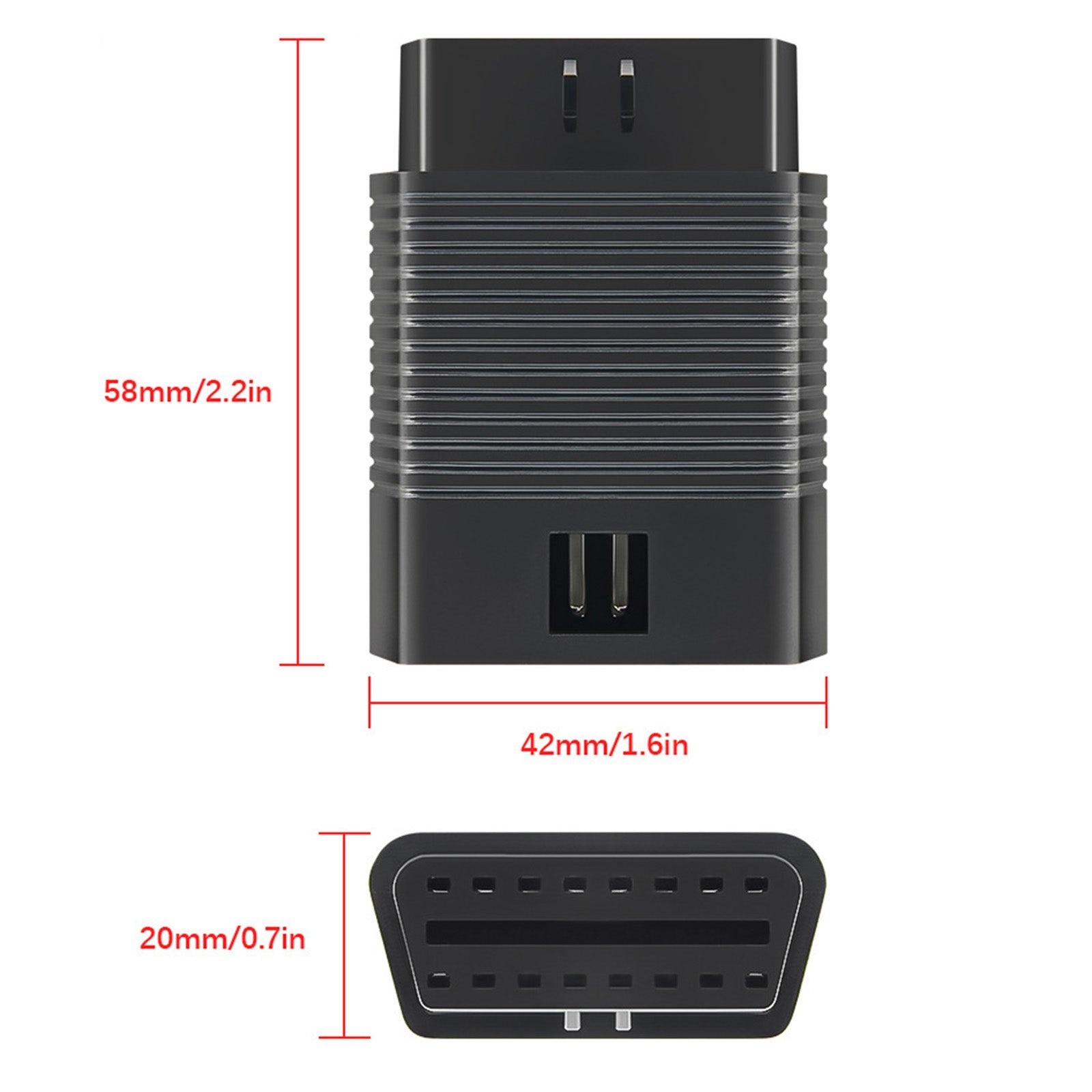 Conector de adaptador de diagnóstico de 16 pines macho a hembra OBD2 Scanner Partner