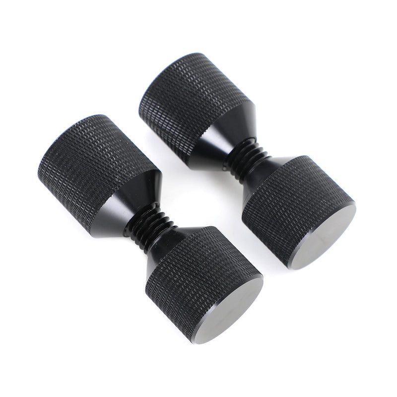 1-1/8" Two Hole Pins Small Aluminum Knurled W/ Removable Threads Black