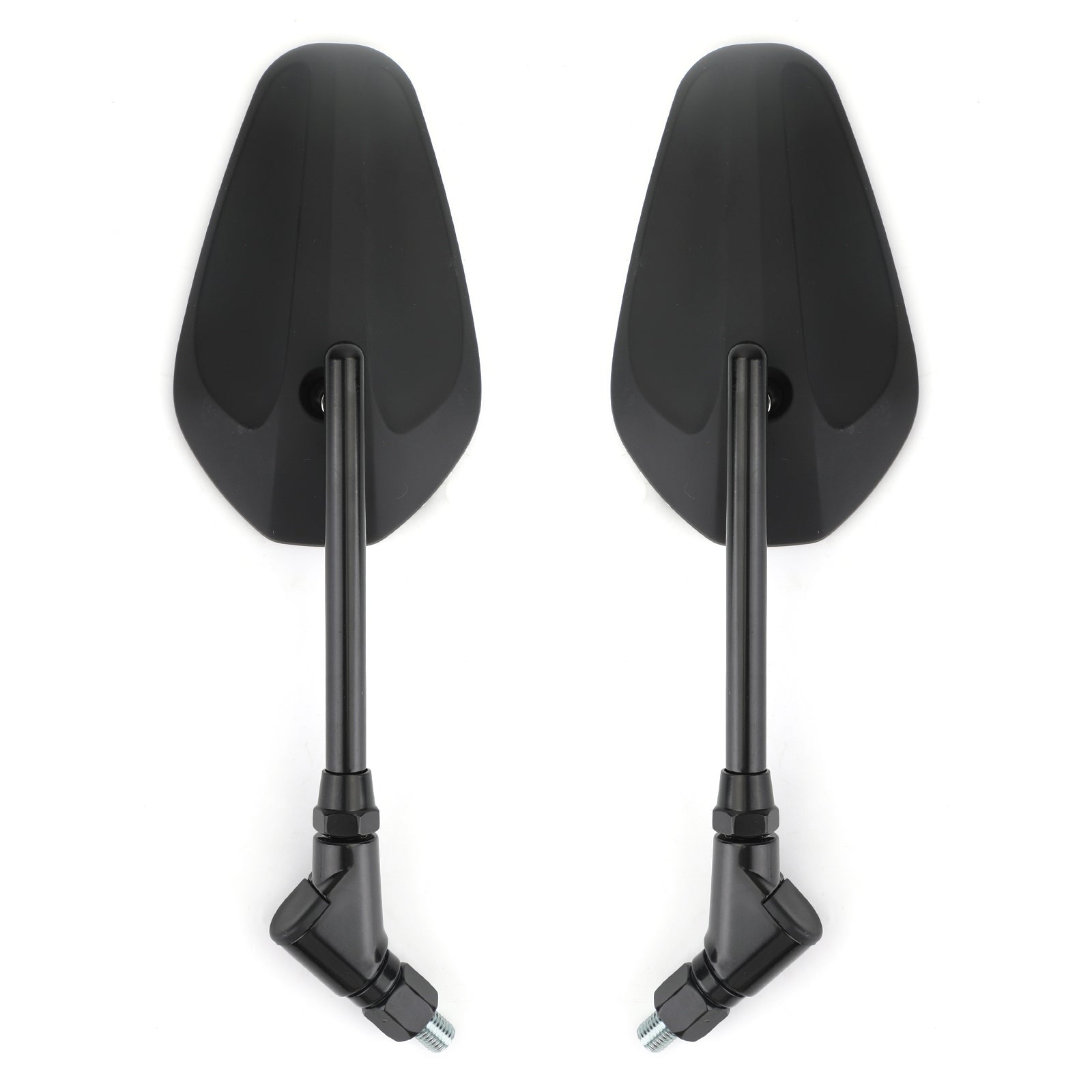 New Black Left & Right Motorcycle Cruiser Chopper Rearview Side Mirrors M10 10Mm Generic