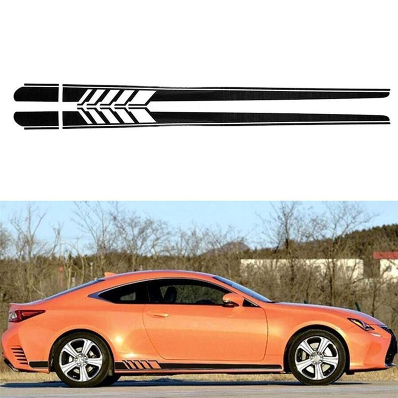 2pcs Side Skirt Stripes Decal Sticker for Mercedes Benz W205 C Class AMG Black Generic