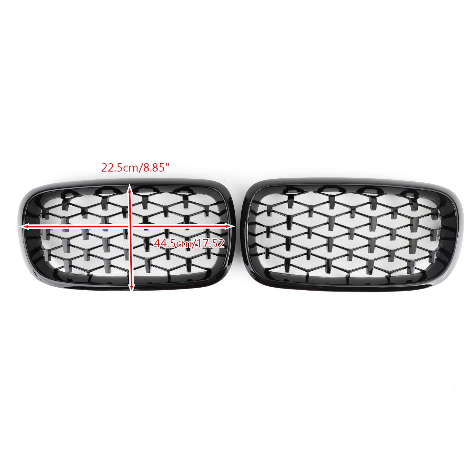 Meteor Front Kidney Grille Grill Fit 2014 - 2016 BMW X5 F15 Left & Right Black Generic