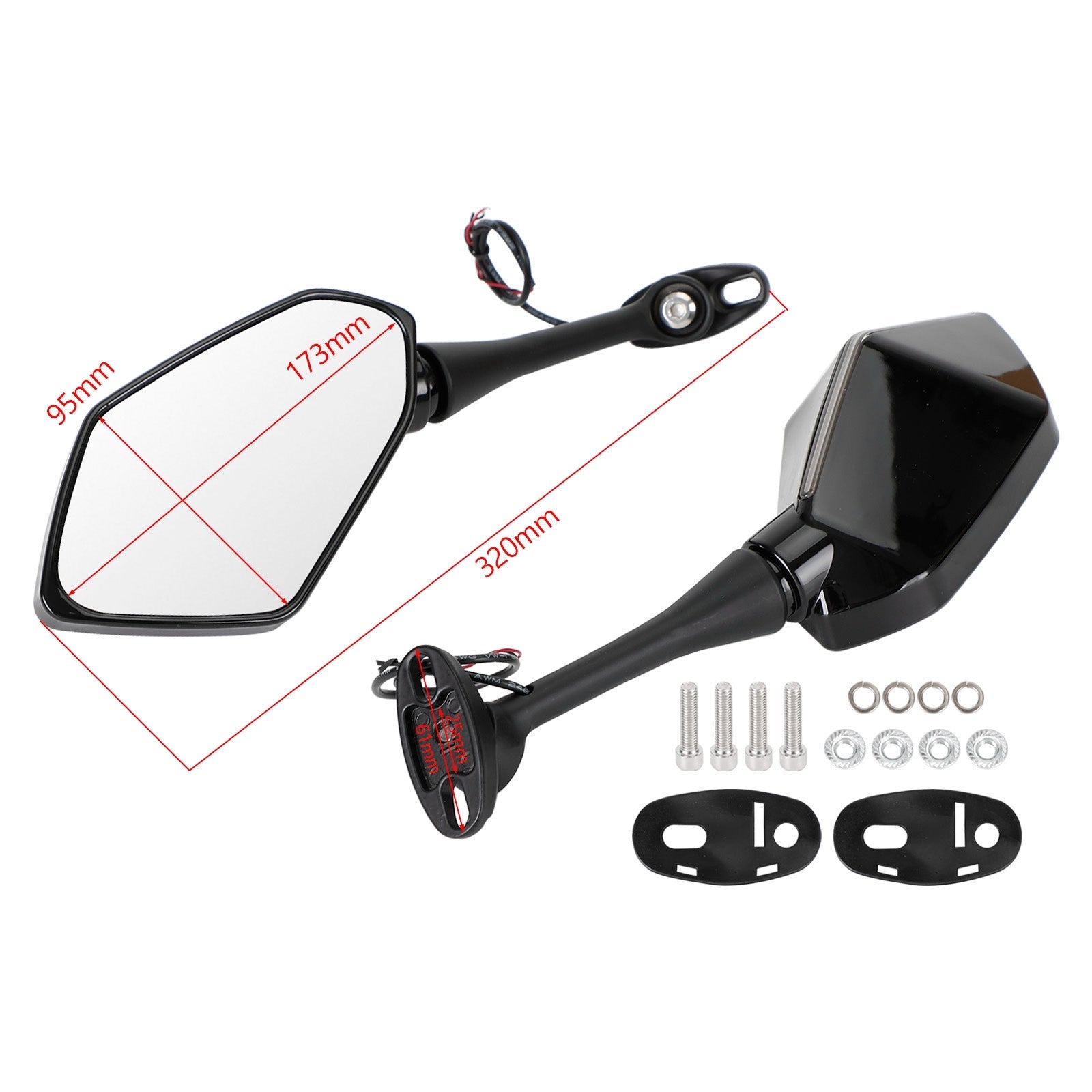 Suzuki SV 650 1000 S GSF 600 1200 Bandit LED Mirrors w/Turn Signal Indicator