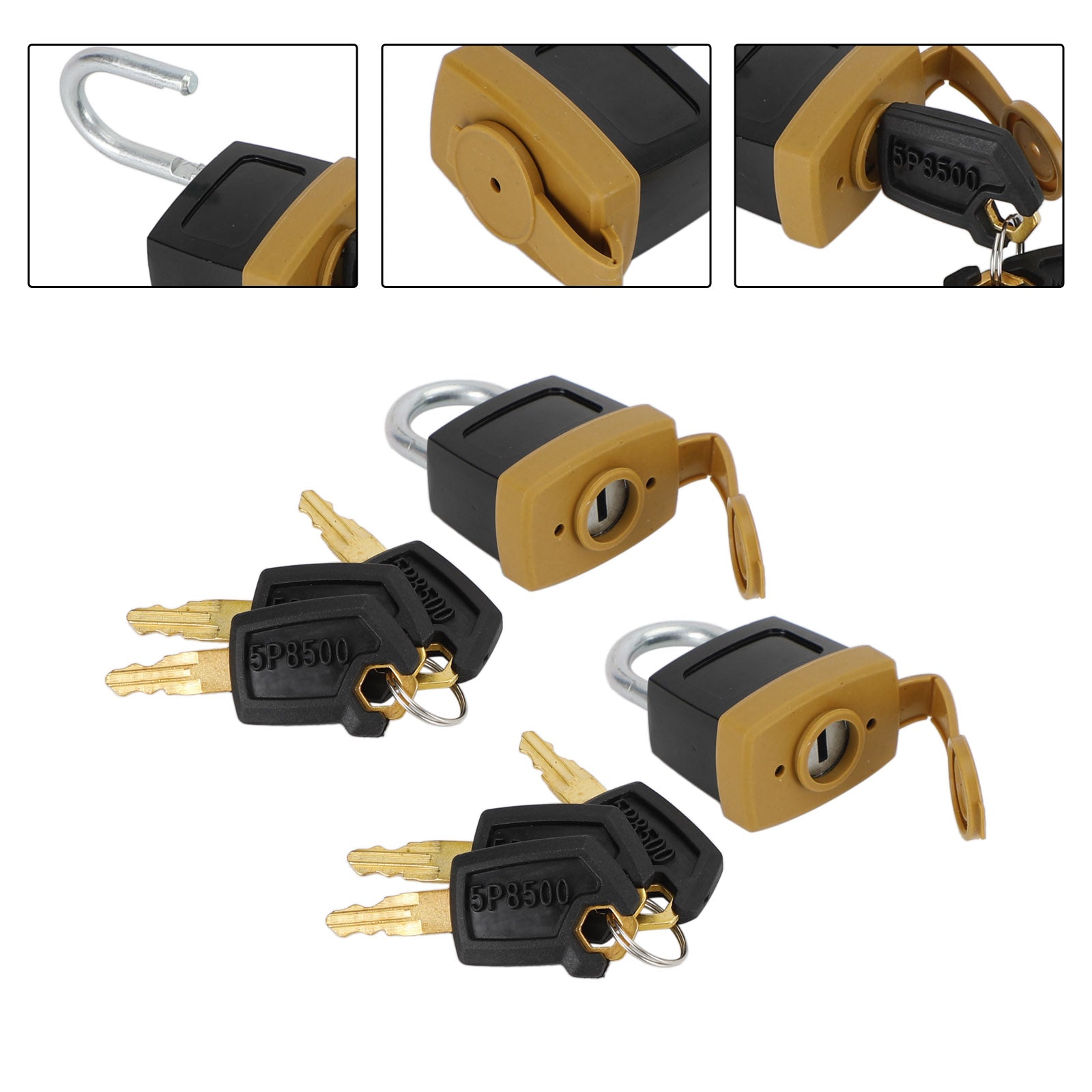 2Set Padlock Pad Lock W/6 New Keys For Caterpillar (CAT) 5P8500 246-2641