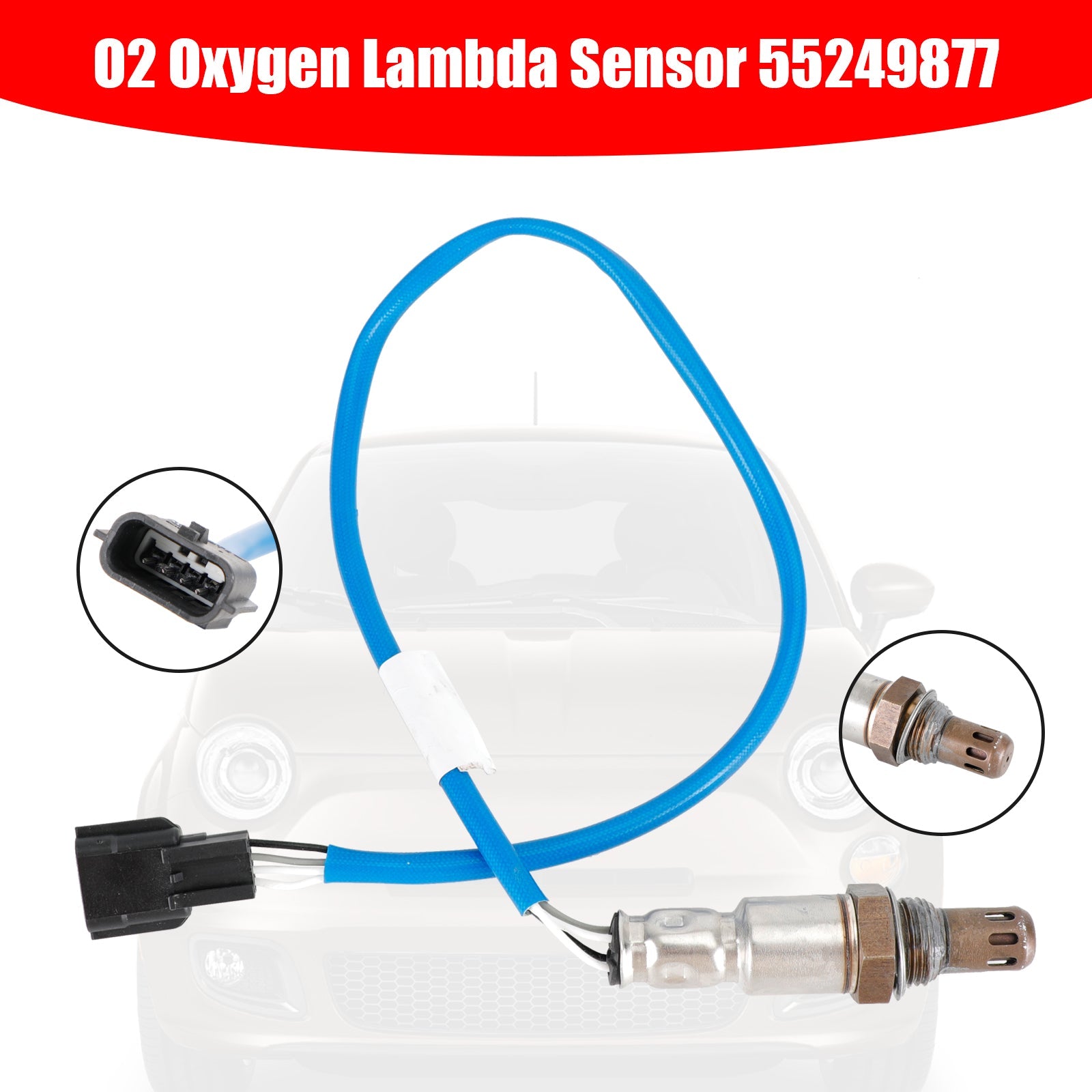 Sensor Lambda de oxígeno O2 55249877 para Fiat 500 2007 - 2018 1,2/1,2 LPG