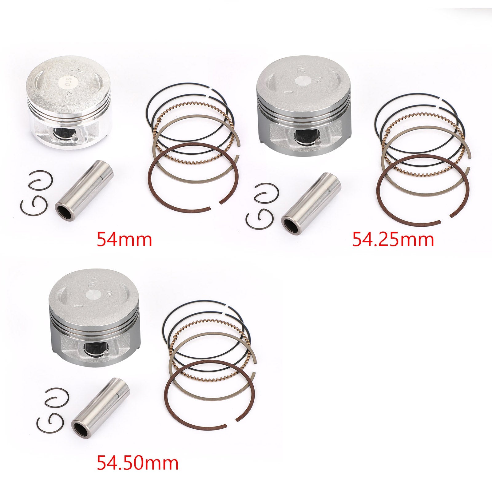 Yamaha TTR TT-R 125 L E LE ES 00-07 Piston Kit & Rings Set STD(54mm)0.25MM(54.25mm)0.50MM(54.50mm)Bore Size Generic