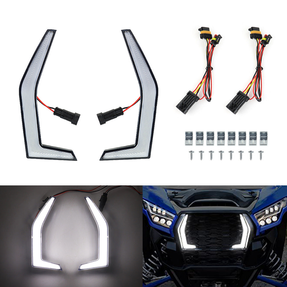 مصابيح Kawasaki Teryx KRX 1000 2020-2023 Fang Accent Grill LED للضوء الأمامي